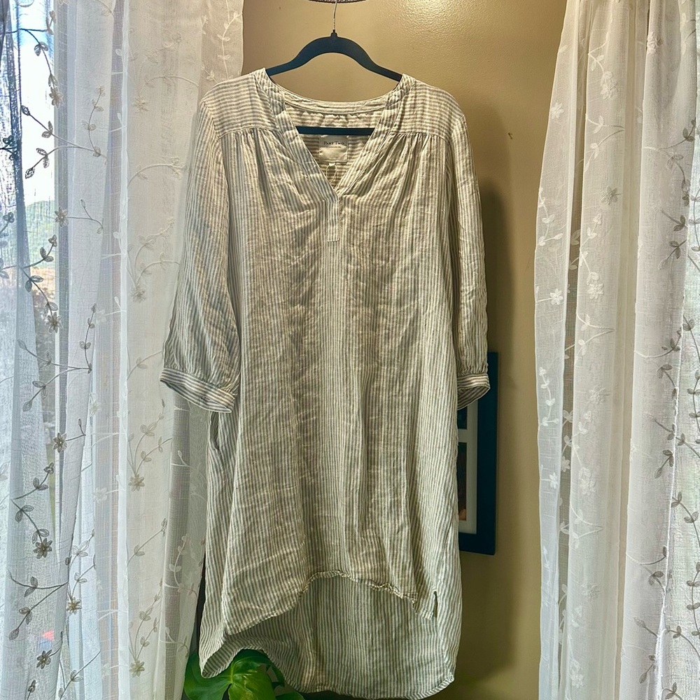 Part Two 100% Linen Tunic Dress | Effortless Scandinavian Style | Size 38